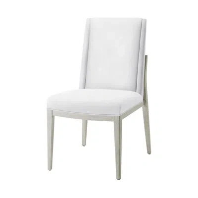 Theodore Alexander Breeze Side Chair In White In Light Gray