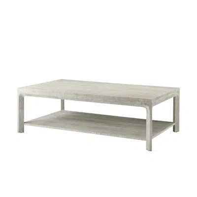 Theodore Alexander Breeze Solid Wood 4 Legs Coffee Table With Storage In Dark Sterling