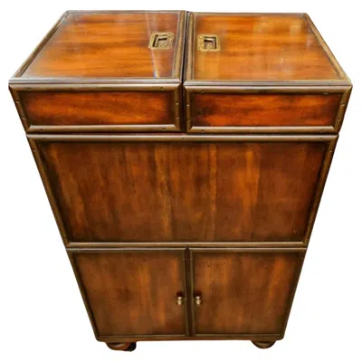 Pre-owned Theodore Alexander C20th Campaign Style Cocktail Cabinet In Brown