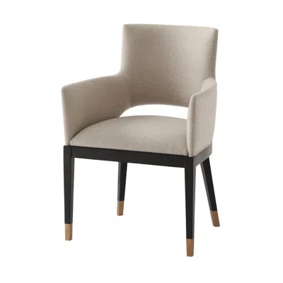 Theodore Alexander Carlyle 20'' H Upholstered Mahogany Armchair In Gray