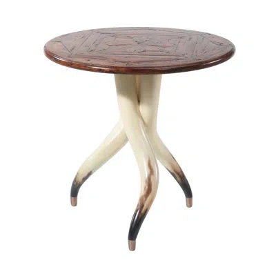 Theodore Alexander Castle Bromwich Pedestal End Table In Brown