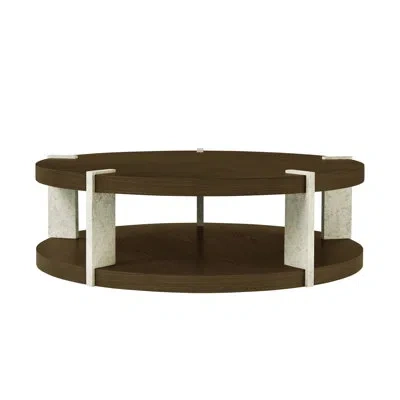 Theodore Alexander Catalina Floor Shelf Coffee Table With Storage In Earth