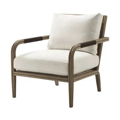 Theodore Alexander Catalina Leather Wrapped Upholstered Arm Chair In Guipurple