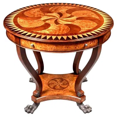 Pre-owned Theodore Alexander Center Table Swirling Teardrops In Brown