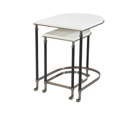 Theodore Alexander Composition Nesting Tables In Laque Ivory