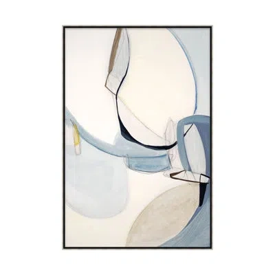 Theodore Alexander Cool Contours 1 By Studio L57 Affinity - Floater Frame Print On Canvas In Beige,blue