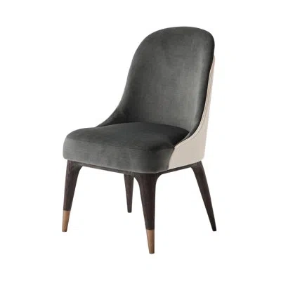 Theodore Alexander Covet Upholstered Beech Side Chair In Gray