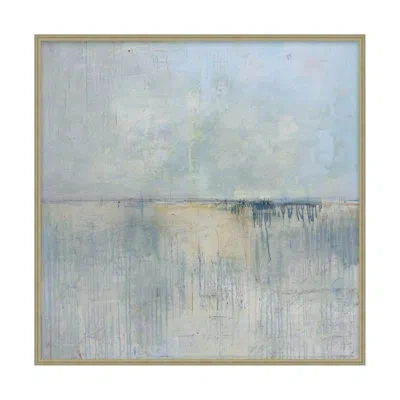 Theodore Alexander Drifting Into The Abstract 1 By Studio L57 Contempo - Floater Frame Print On Canvas In Gray,cadet Blue,dawn