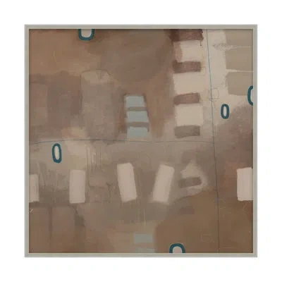 Theodore Alexander Earthen Serenade 3 By Studio L57 Contempo - Floater Frame Print On Canvas In Brown,white,navy,sky Blue