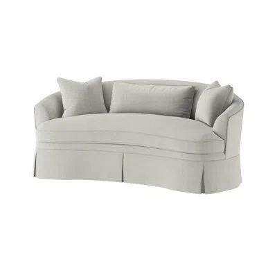 Theodore Alexander Edie 77'' Recessed Arms Curved Sofa In Queen Bey Flax (performance Fabric) 1358