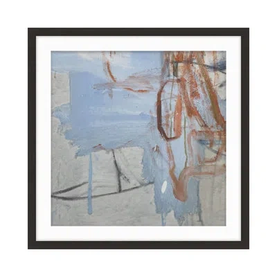 Theodore Alexander Eloquent Thoughts 3 By Studio L57 Contempo - Single Picture Frame Print On Paper In Ash Gray,burnt Orange,sky Blue