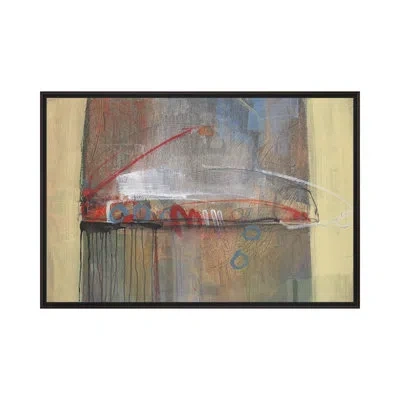 Theodore Alexander Endeavor 1 By Studio L57 Contempo - Floater Frame Print On Canvas In Pale Yellow,graphite,sky Blue