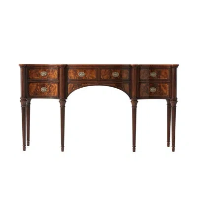 Theodore Alexander English Cabinet Maker 68" Solid Wood Console Table In Brown