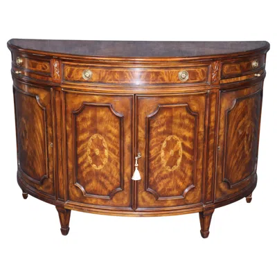 Pre-owned Theodore Alexander English Style Demilune Commode Chest Of Drawers In Brown