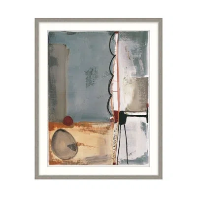 Theodore Alexander Enigma 1 By Studio L57 Contempo - Single Picture Frame Print On Paper In Dusky Blue,gray,maize