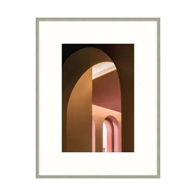 Theodore Alexander Every Turn 3 By Ralph Mercer - Single Picture Frame Print On Paper In Dark Sienna,maize,salmon,brown