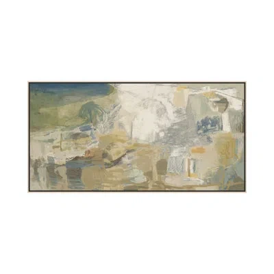 Theodore Alexander Expansion On The Mind 1 By Amelie Faye - Floater Frame Print On Canvas In Alabaster,ochre,olive Green,dove Gray