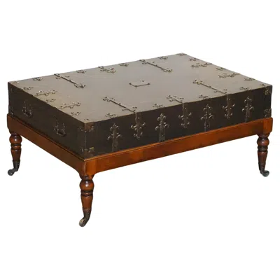 Pre-owned Theodore Alexander Exquisite Large Coffee Table Drawers On Both Sides In Black