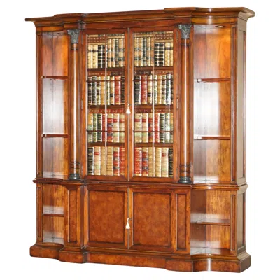 Pre-owned Theodore Alexander Fine  Faux Book Laurel Burl Open Library Bookcase In Brown