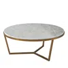 Theodore Alexander Fisher Round Marble Cocktail Table, Small In Brass