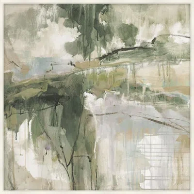 Theodore Alexander Forest Light 1 Framed Art Print In White,green,gray