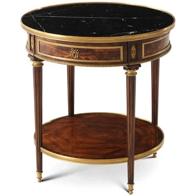 Theodore Alexander Formalities Side Table In White;black