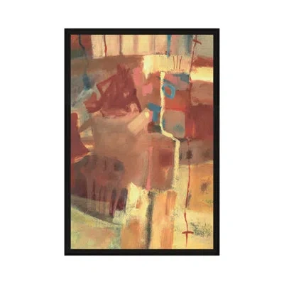 Theodore Alexander Fortune 1 By Studio L57 Contempo - Floater Frame Print On Canvas In Crimson,burgundy,apricot,maize