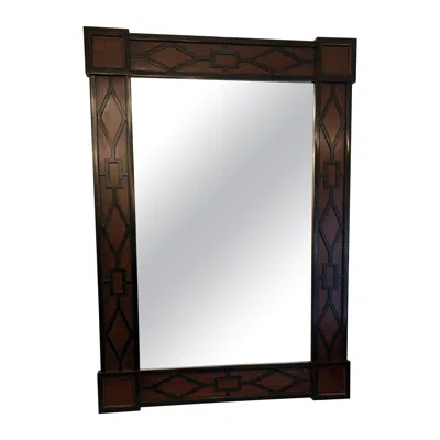 Pre-owned Theodore Alexander Handsome Mahogany & Ebonized  Ellie Mirror In Brown