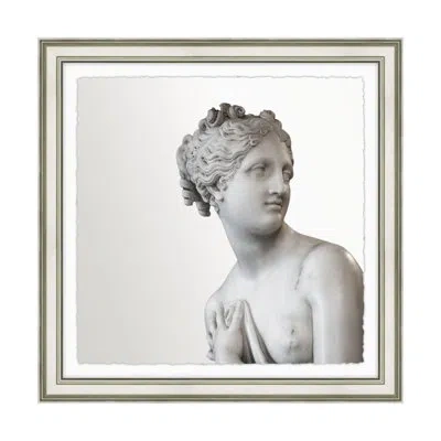 Theodore Alexander Her Smile 1 By Lorenzo Rizzo - Single Picture Frame Print On Paper In Light Gray