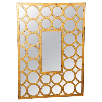 Pre-owned Theodore Alexander Hollywood Regency Style Distressed Gold Mirror