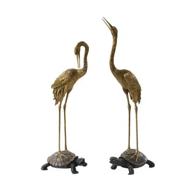 Theodore Alexander Indochine 2 Piece Myth Statue Set In Gold