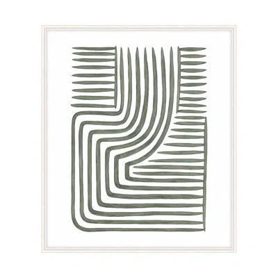 Theodore Alexander Jungle Edges 1 By Marianne Hendriks - Single Picture Frame Print In Olive Green,white