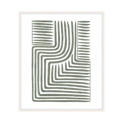 Theodore Alexander Jungle Edges 2 By Marianne Hendriks - Single Picture Frame Print In Olive Green,white