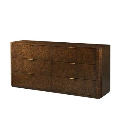 Theodore Alexander Kesden 6 Drawer 72" W Double Dresser In Brown