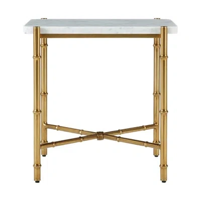 Theodore Alexander Kesden Cross Legs End Table In White