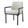 Theodore Alexander Kesden Dining Armchair In Gray/black