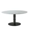 Theodore Alexander Kesden Round Marble Dining Table In White/black