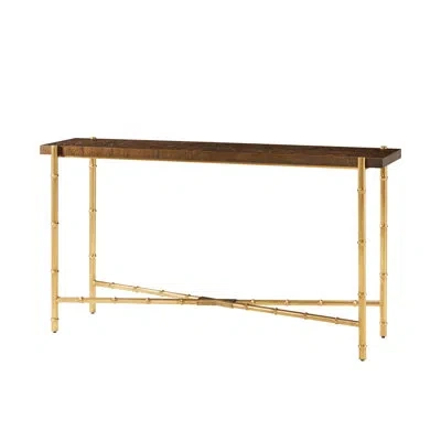 Theodore Alexander Kesden Solid Wood Console Table In Brown