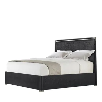 Theodore Alexander Kesden Wood King Bed In Silent Black