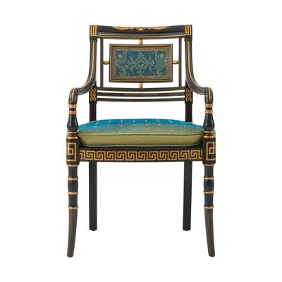 Theodore Alexander Lavinia Arm Chair In Black;gold