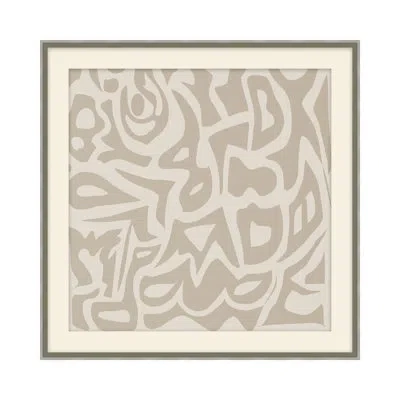 Theodore Alexander Leaving A Mark 1 By Studio L57 Schemata - Single Picture Frame Print In Taupe,cream