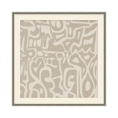 Theodore Alexander Leaving A Mark 3 By Studio L57 Schemata - Single Picture Frame Print In Taupe,cream