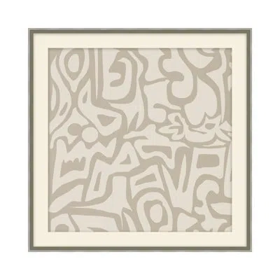 Theodore Alexander Leaving A Mark 4 By Studio L57 Schemata - Single Picture Frame Print In Taupe,cream