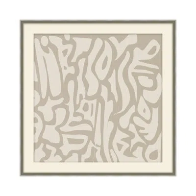 Theodore Alexander Leaving A Mark 5 By Studio L57 Schemata - Single Picture Frame Print In Taupe,cream