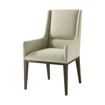 Theodore Alexander Lido Fabric Upholstered Back Arm Chair Dining Chair In Bistre