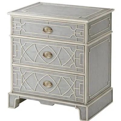 Theodore Alexander Morning 3 - Drawer Nightstand In Light Gray/beige