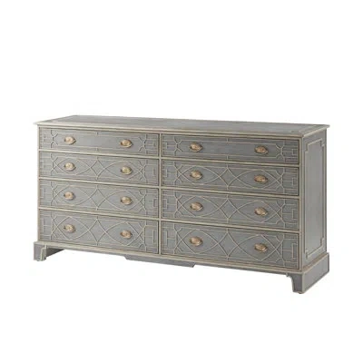 Theodore Alexander Morning Room 8 - Drawer 72" W Solid Wood Dresser In Gray