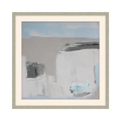 Theodore Alexander Neutral Dunes 1 By Serena Holt - Single Picture Frame Print On Paper In Graphite,sky Blue,dove Gray,cream
