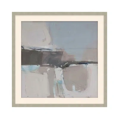 Theodore Alexander Neutral Dunes 2 By Serena Holt - Single Picture Frame Print On Paper In Graphite,sky Blue,dove Gray,cream