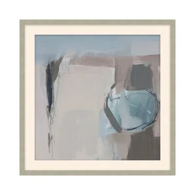 Theodore Alexander Neutral Dunes 5 By Serena Holt - Single Picture Frame Print On Paper In Graphite,sky Blue,dove Gray,cream